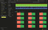 Slow versus fast comparison on the accounting service in dark theme over twelve hours. The heatmap shows two distinct latency bands: a dense slow band in green and yellow at 1 to 100 ms and a sparser fast band in purple at 10 microseconds to 1 ms. The Selection (orange) and Background (green) bars below are nearly identical for every tracked attribute (TraceState, SpanName, SpanKind, ServiceName, k8s pod metadata, container.id, host.name, OS build), indicating no application attribute explains the latency difference